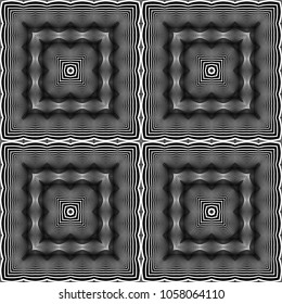 Design seamless monochrome geometric pattern. Abstract striped background. Vector art