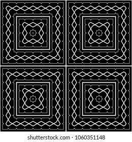 Design seamless monochrome geometric pattern. Abstract background. Vector art. No gradient