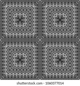 Design seamless monochrome geometric pattern. Abstract background. Vector art. No gradient