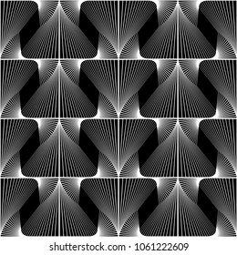 Design seamless monochrome geometric pattern. Abstract lines textured background. Vector art. No gradient