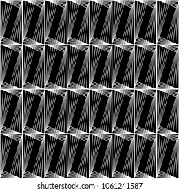 Design seamless monochrome geometric pattern. Abstract lines textured background. Vector art. No gradient