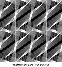Design seamless monochrome geometric pattern. Abstract grid background. Vector art. No gradient