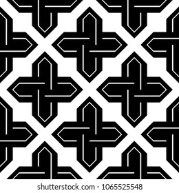 Design seamless monochrome geometric pattern. Abstract background. Vector art
