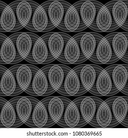 Design seamless monochrome geometric pattern. Abstract lines textured background. Vector art. No gradient