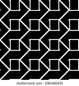 Design seamless monochrome geometric pattern. Abstract background. Vector art