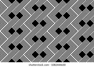 Design seamless monochrome geometric pattern. Abstract background. Vector art