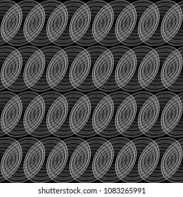 Design seamless monochrome geometric pattern. Abstract lines textured background. Vector art. No gradient