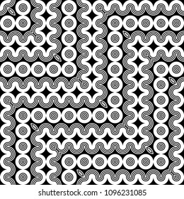 Design seamless monochrome geometric pattern. Abstract zigzag background. Vector art