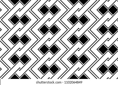Design seamless monochrome geometric pattern. Abstract background. Vector art