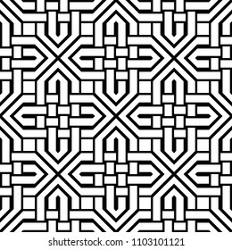 Design seamless monochrome geometric pattern. Abstract background. Vector art