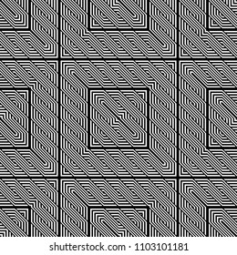Design seamless monochrome geometric pattern. Abstract background. Vector art