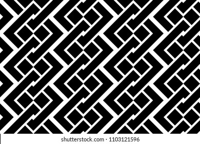 Design seamless monochrome geometric pattern. Abstract background. Vector art