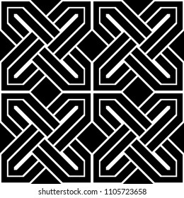 Design seamless monochrome geometric pattern. Abstract background. Vector art