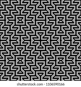 Design seamless monochrome geometric pattern. Abstract background. Vector art