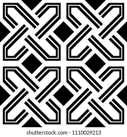 Design seamless monochrome geometric pattern. Abstract background. Vector art