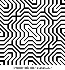Design seamless monochrome geometric pattern. Abstract background. Vector art