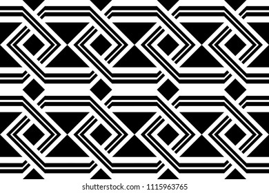 Design seamless monochrome geometric pattern. Abstract background. Vector art