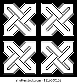 Design seamless monochrome geometric pattern. Abstract background. Vector art