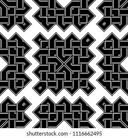 Design seamless monochrome geometric pattern. Abstract background. Vector art