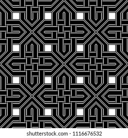 Design seamless monochrome geometric pattern. Abstract background. Vector art