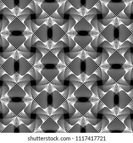 Design seamless monochrome geometric pattern. Abstract decorative background. Vector art. No gradient