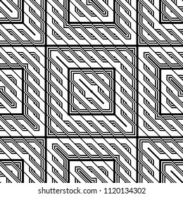 Design seamless monochrome geometric pattern. Abstract background. Vector art