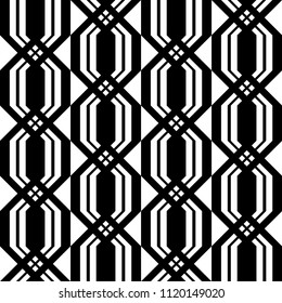 Design seamless monochrome geometric pattern. Abstract background. Vector art