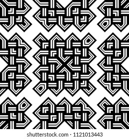 Design seamless monochrome geometric pattern. Abstract background. Vector art