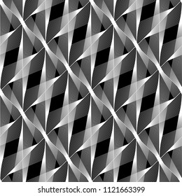 Design seamless monochrome geometric pattern. Abstract lines textured background. Vector art. No gradient