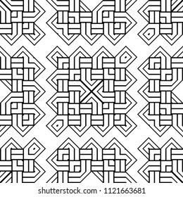 Design seamless monochrome geometric pattern. Abstract background. Vector art