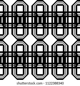 Design seamless monochrome geometric pattern. Abstract background. Vector art