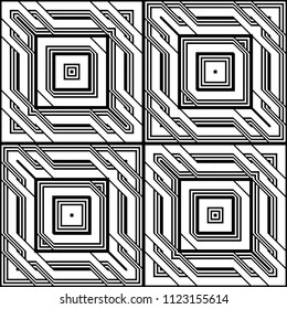 Design seamless monochrome geometric pattern. Abstract background. Vector art