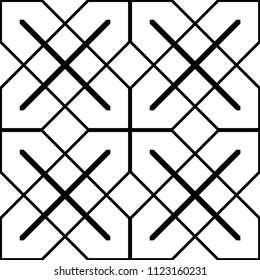 Design seamless monochrome geometric pattern. Abstract background. Vector art