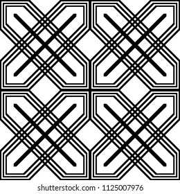 Design seamless monochrome geometric pattern. Abstract background. Vector art