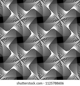 Design seamless monochrome geometric pattern. Abstract decorative background. Vector art. No gradient