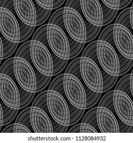 Design seamless monochrome geometric pattern. Abstract lines textured background. Vector art. No gradient