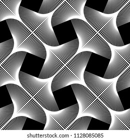 Design seamless monochrome geometric pattern. Abstract lines textured background. Vector art. No gradient