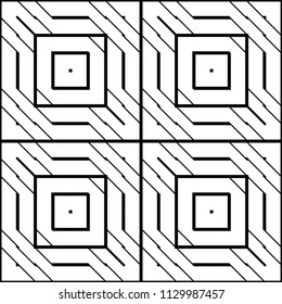 Design seamless monochrome geometric pattern. Abstract background. Vector art