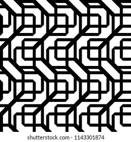 Design seamless monochrome geometric pattern. Abstract background. Vector art