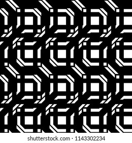 Design seamless monochrome geometric pattern. Abstract background. Vector art