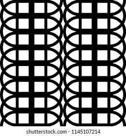 Design seamless monochrome geometric pattern. Abstract lines textured background. Vector art