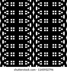 Design seamless monochrome geometric pattern. Abstract lines textured background. Vector art