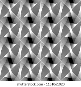 Design seamless monochrome geometric pattern. Abstract decorative background. Vector art. No gradient