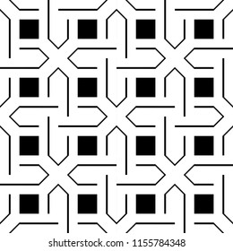 Design seamless monochrome geometric pattern. Abstract background. Vector art