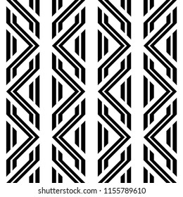 Design seamless monochrome geometric pattern. Abstract background. Vector art