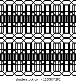 Design seamless monochrome geometric pattern. Abstract background. Vector art