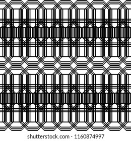 Design seamless monochrome geometric pattern. Abstract background. Vector art