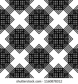 Design seamless monochrome geometric pattern. Abstract background. Vector art