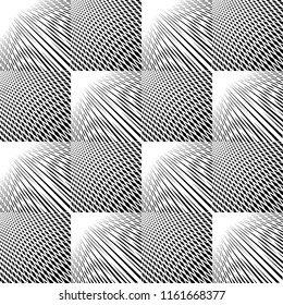 Design seamless monochrome geometric pattern. Abstract illusion background. Vector art. No gradient