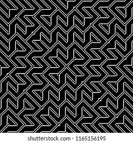 Design seamless monochrome geometric pattern. Abstract background. Vector art